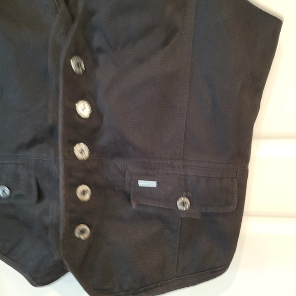 ROCK & REPUBLIC MEN'S BLACK WESTERN DENIM VEST SIZE MEDIUM - Picture 5 of 10